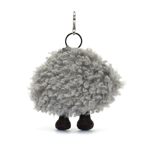 Jellycat Schlüsselanhänger – Gewitterwolke 13 cm Plüsch Anhänger mit weichem grauen Fell