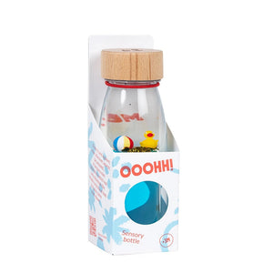 Petit Boum Sensorikflasche für Kinder mit bunten Elementen zur Förderung der Sinne
