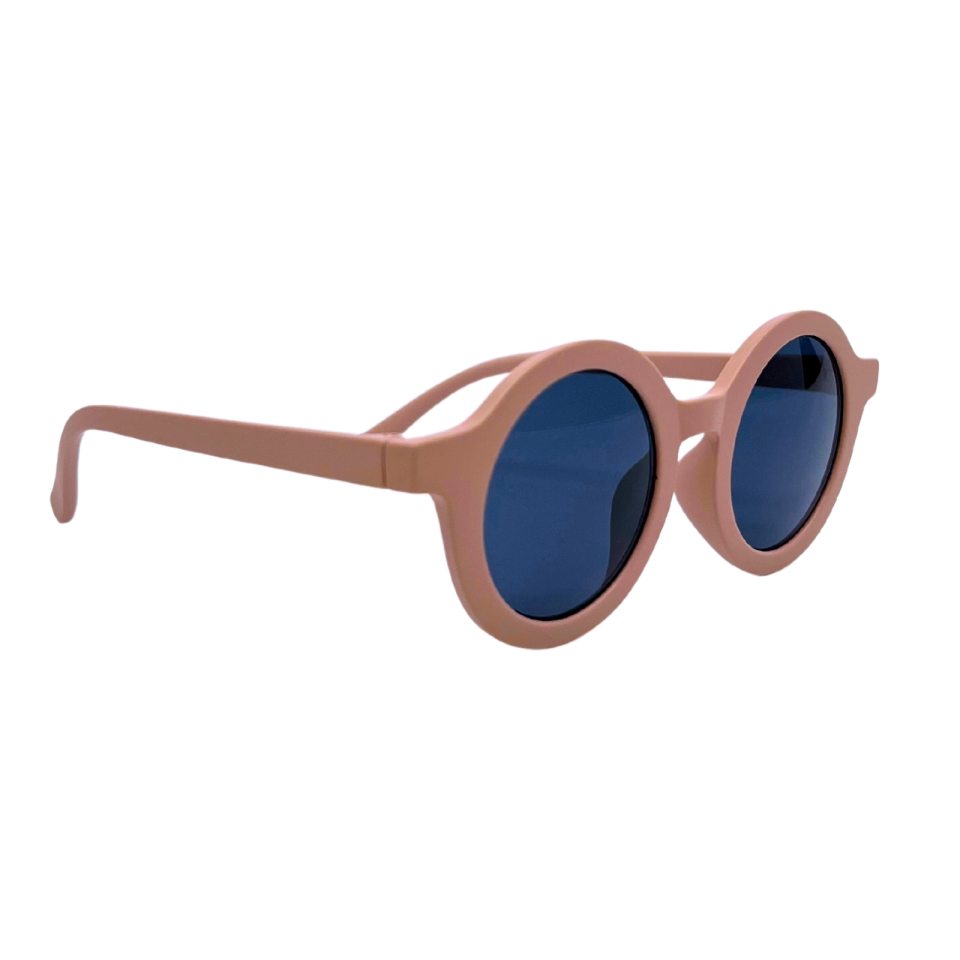 FOLLOW the duck Sonnenbrille Craspedia – Blush Rose 3–8 Jahre mit rundem Rahmen und dunklen Gläsern