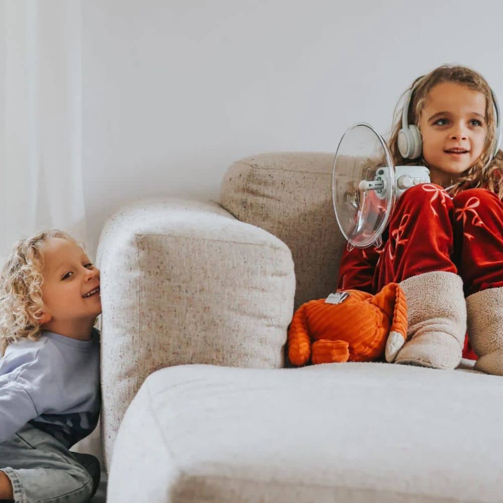 Kidywolf Soundverstärker für Kinder mit Kopfhörern und optischem Mikrofon für verbessertes Hörerlebnis