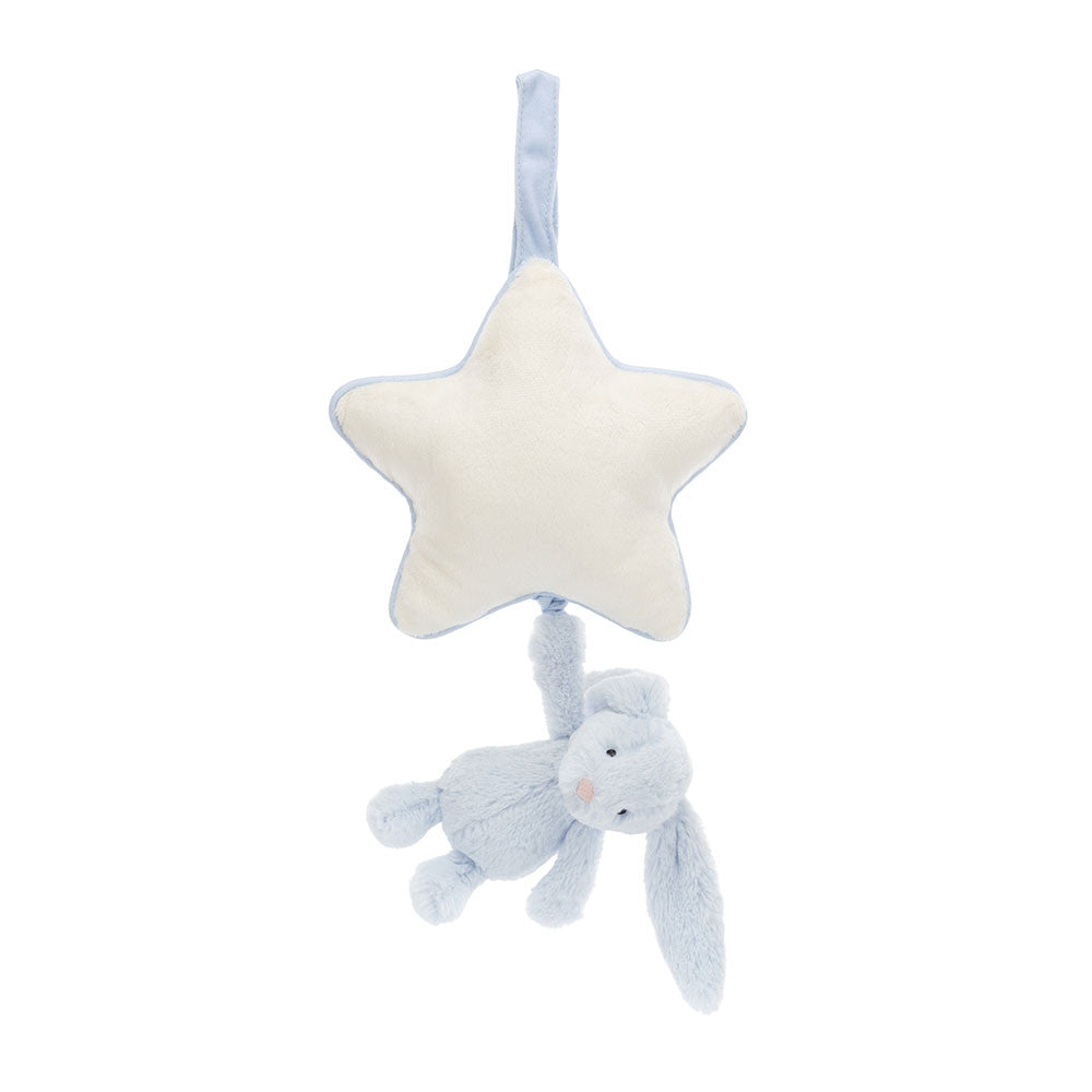 Spieluhr mit Häschen und Stern – Hellblau 30 cm - tablude.com
