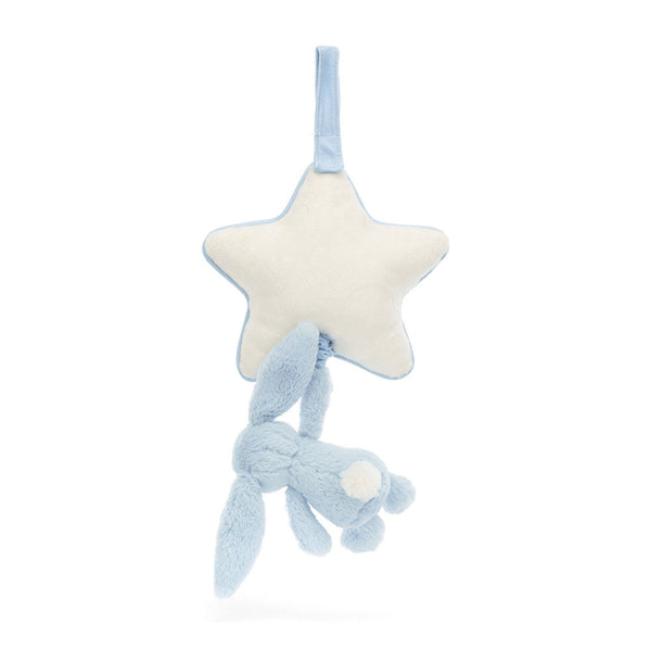 Spieluhr mit Häschen und Stern – Hellblau 30 cm - tablude.com