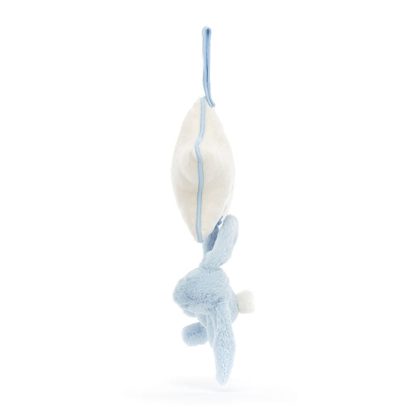 Spieluhr mit Häschen und Stern – Hellblau 30 cm - tablude.com