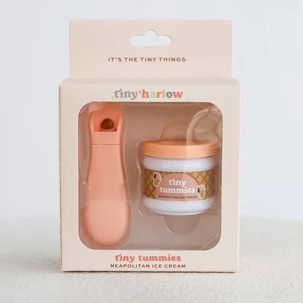 Tiny Harlow Magisches Glas Füttern Puppen Set mit einer Eisdose und einem Löffel für fantasievolle Rollenspiele