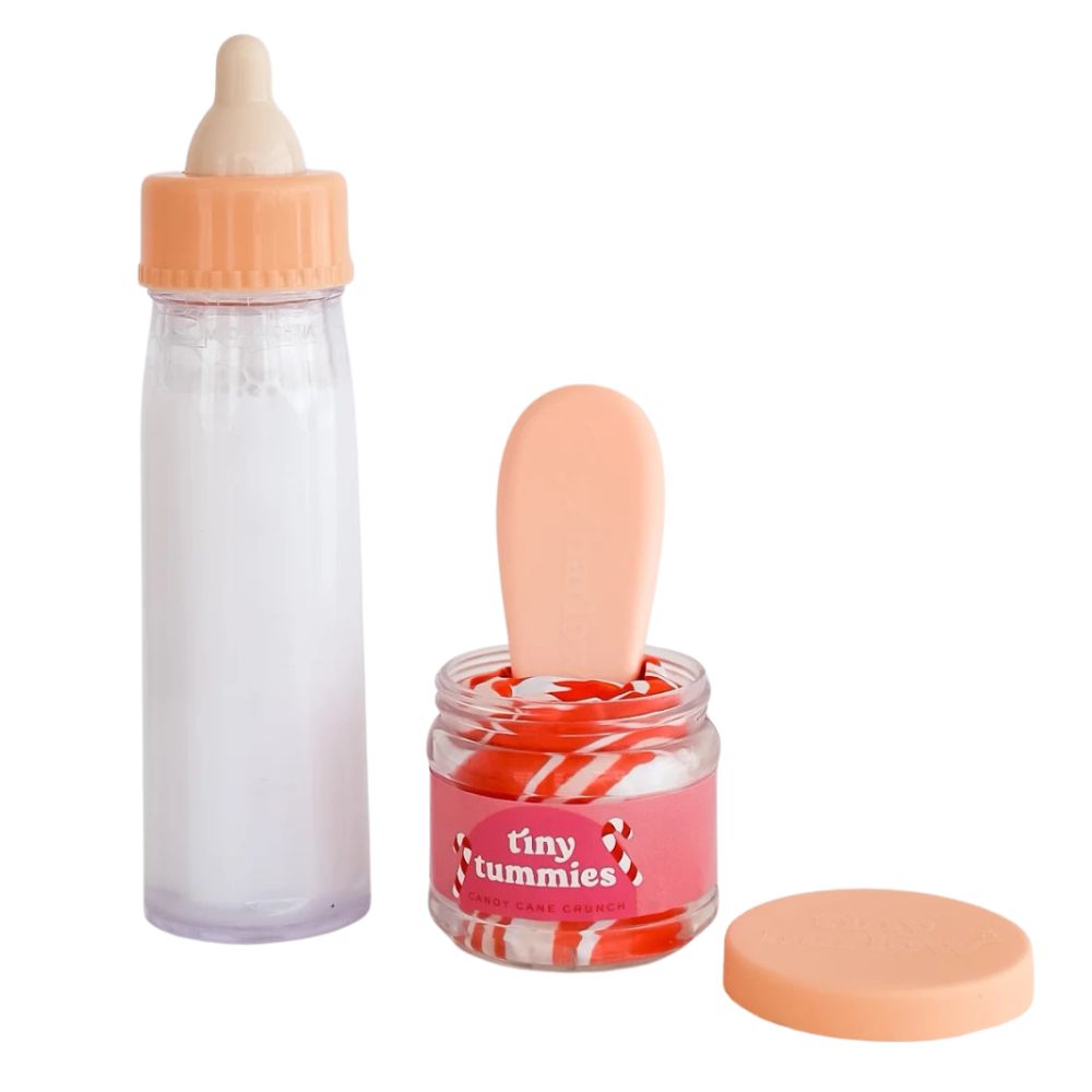 Tiny Tummies Set Weihnachten mit Flasche und Artikel für Puppenpflege