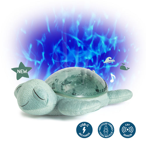 Tranquil Turtle Spieluhr Projektor in Grün mit beruhigenden Wasserprojektionen und Musik für Kinder