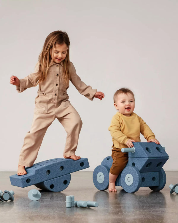 Kreative Bausteine zur Förderung der Grobmotorik Dreamer Set – blau 25 in 1 - tablude.com